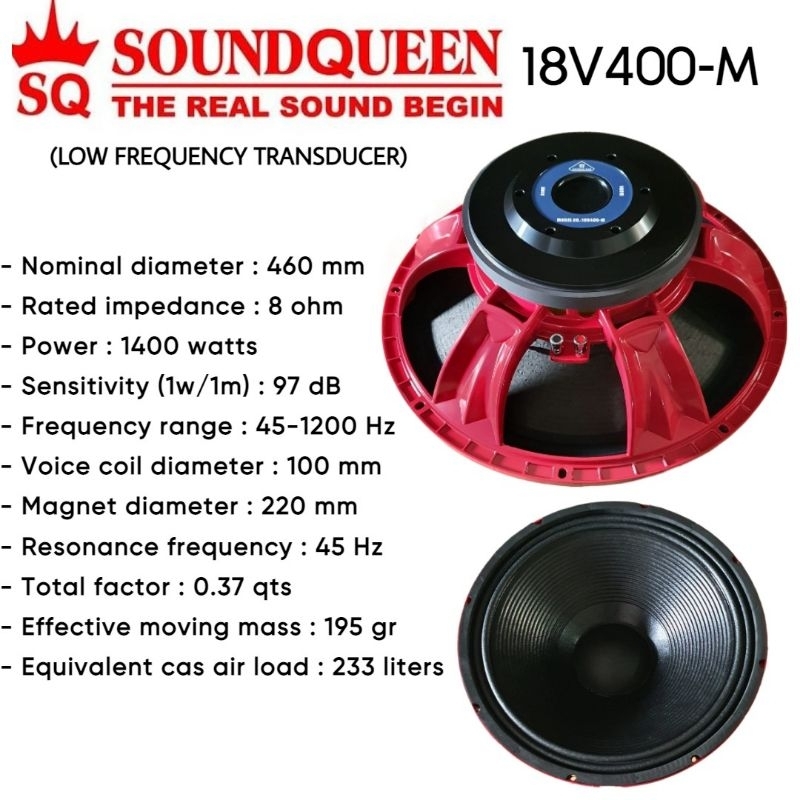 speaker soundqueen 18v400 original SQ 18 inch