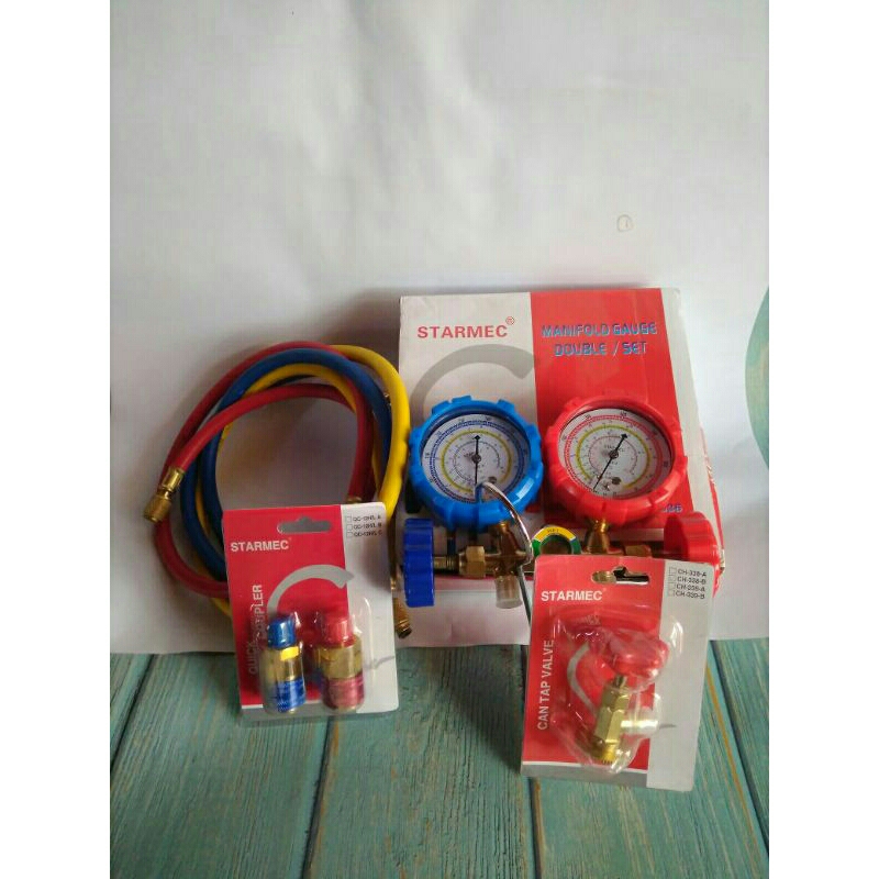 paket pengisian AC mobil double manifold