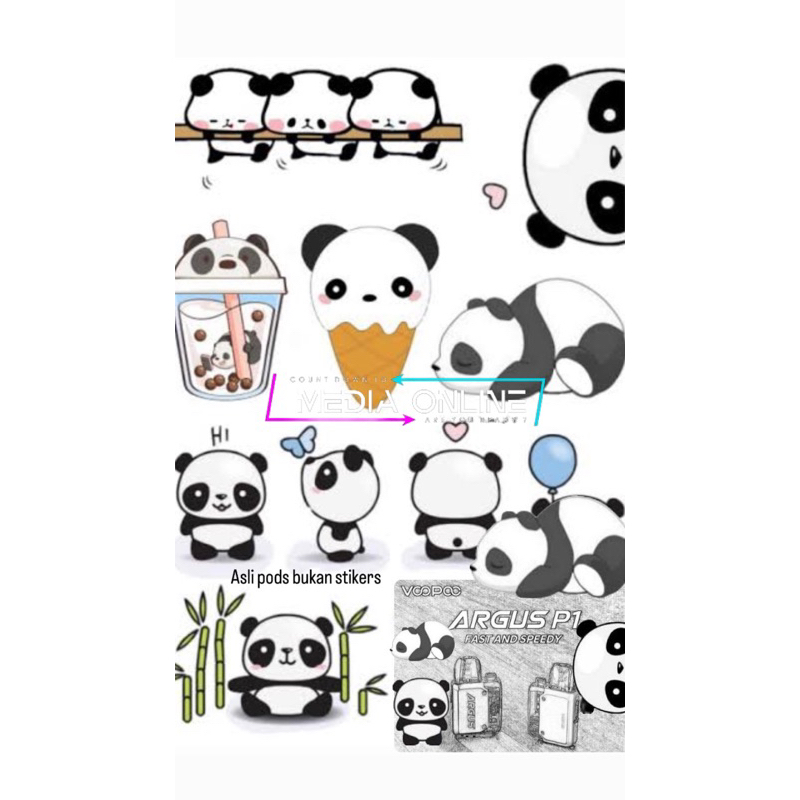 

Stickers tempel animasi panda/ Sticker tempel lucu estetik