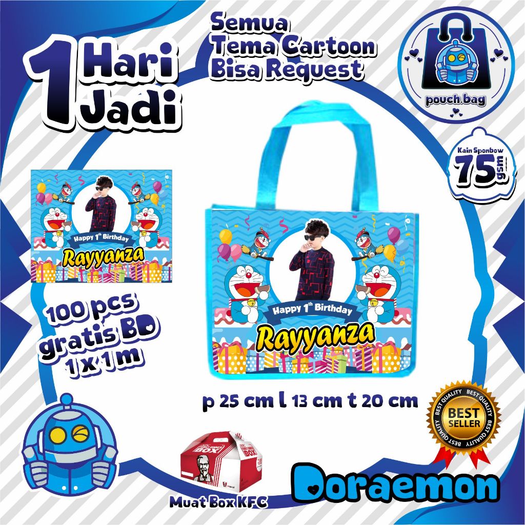 

Tas Ulang Tahun tema "Doraemon