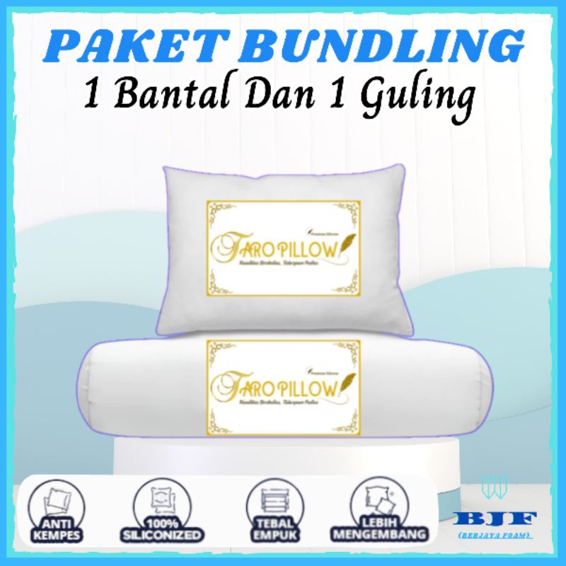 Paket Bundling 1 Set Bantal Guling Taro Pillow 100% Silicon Grade A / Bantal Dan Guling Hotel Premiu