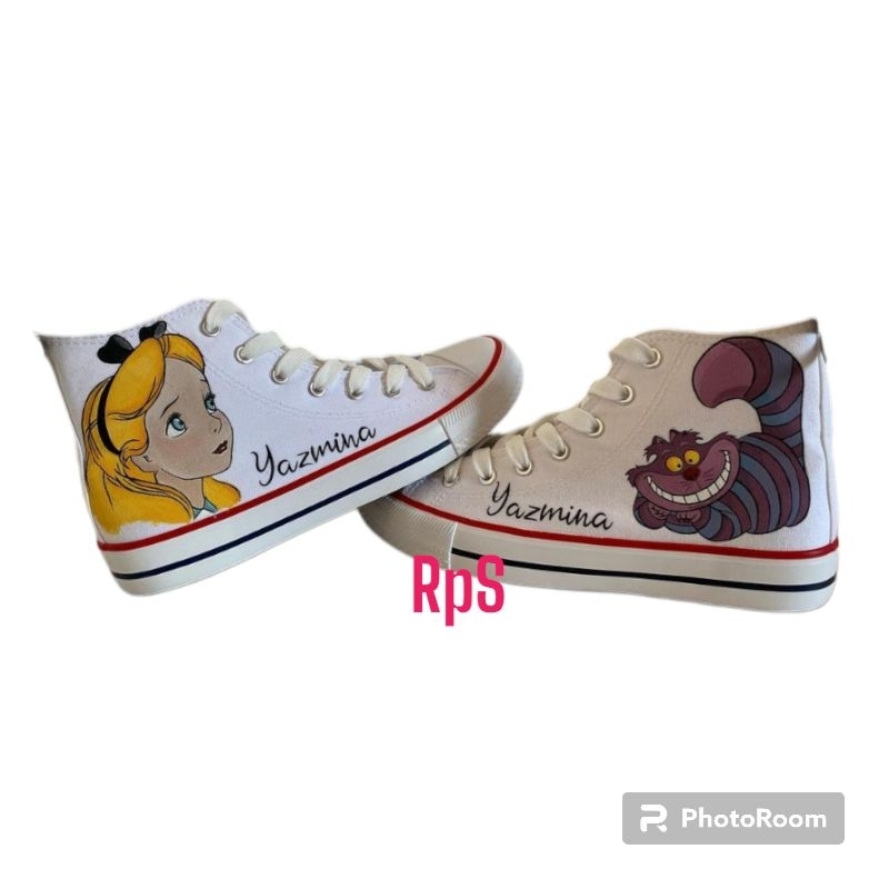 Sepatu Custom Alice In Wonderland 01