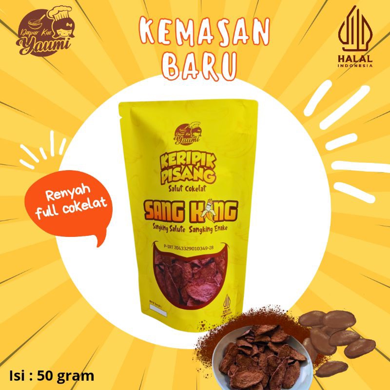 

KERIPIK PISANG SALUT COKLAT "SANG KING" 50 gram/ CEMILAN MANIS