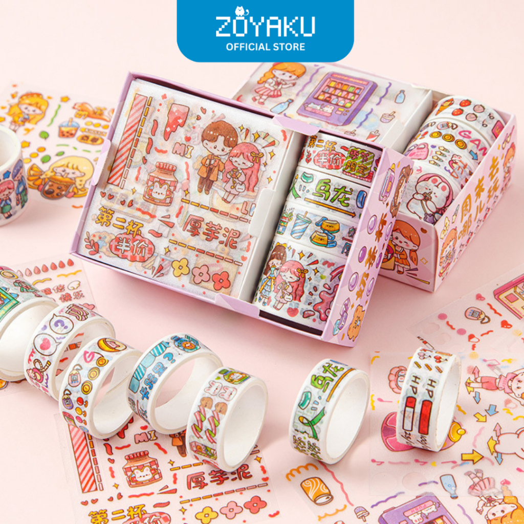 

(4 lbr + 4 roll) Stiker Kartun Korea Lucu DIY Design Buku Scrapbook Hadiah Anak STK2014