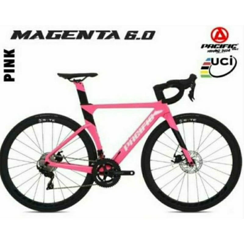 Sepeda balap roadbike PACIFIC MAGENTA 6.0 carbon frame 700 C