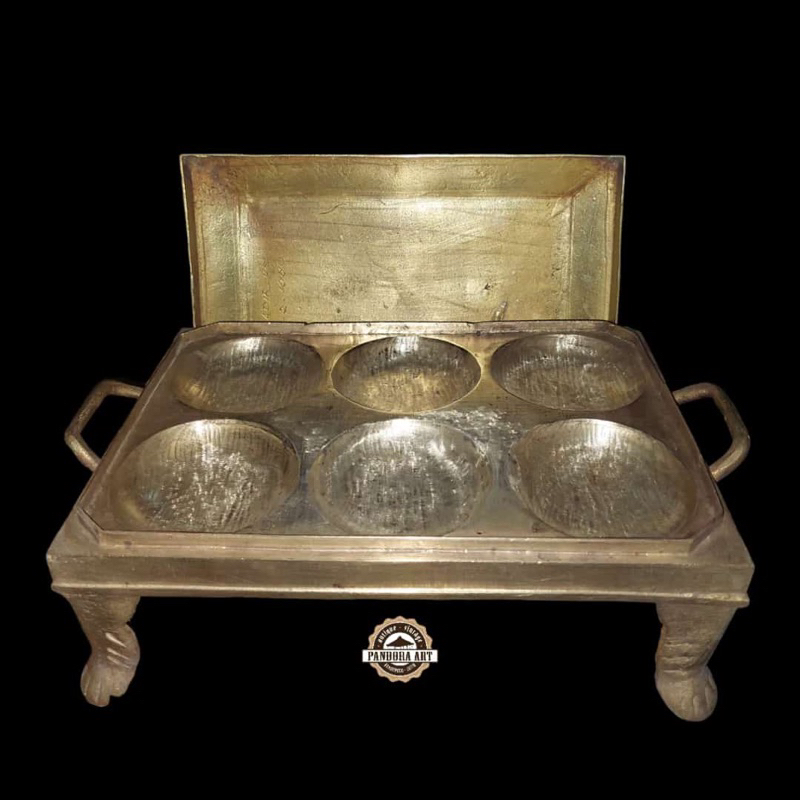 Cetakan kue apem lubang 6 kuningan lawas