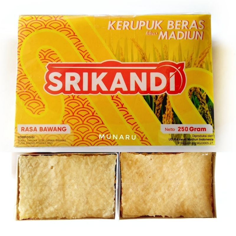 

Kerupuk Puli Gendar Bawang Srikandi 250 gram Lempeng Beras Mentah