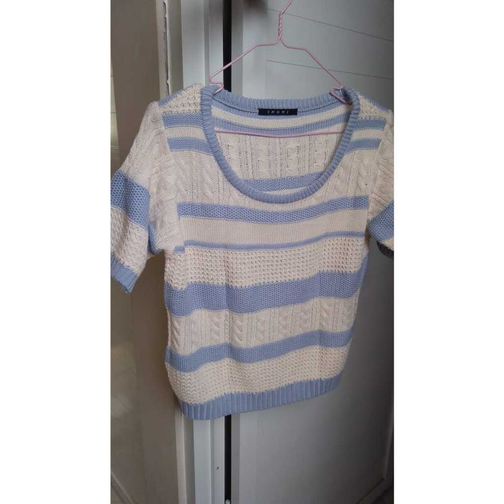 (NEW) Ingni Knit Top - Baby Blue Stripes