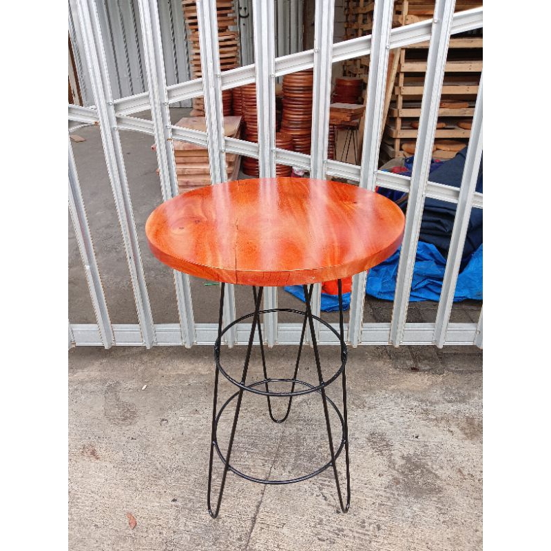 meja bar/meja cafe/meja kopi bulat kaki cafe tinggi 75 cm diameter 50 cm