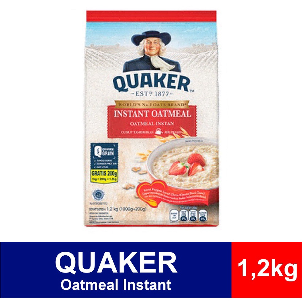 

Promo 1.1 Quaker Oatmeal Instant 1,2kg Exp Februari 2025 HALAL! PROMO!