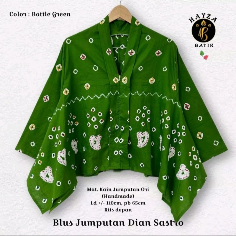 BLUS BATIK JUMPUTAN BAJU ATASAN BATIK JUMPUT ASLI KARTINI MERAH PUTIH