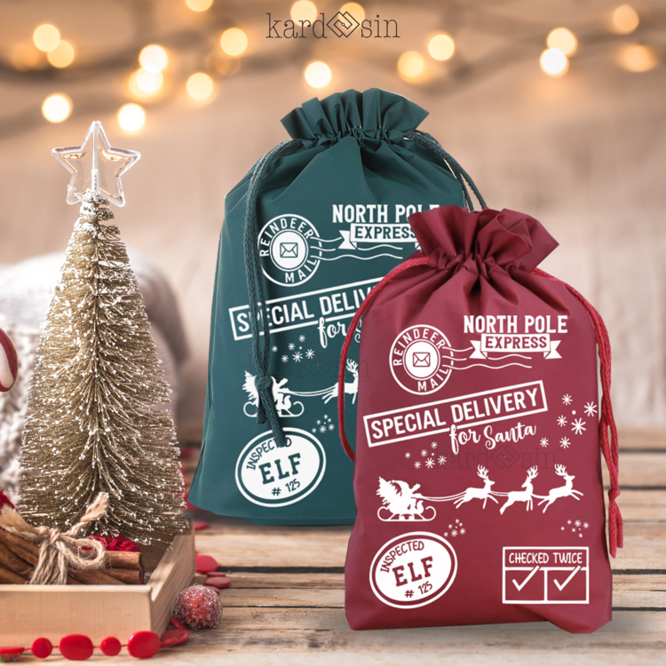 

CHRISTMAS DRAWSTRING BAG KANTONG SANTA SERUT TALI POUCH DRAW STRING PLASTIK PEMBUNGKUS SABLON DESIGN MOTIF MODEL GOLD NATAL MERRY CHRISTMAS TREE SANTA CLAUS CHRIST SNOW ANAK HADIAH GOODIE BAG HAMPERS PARSEL PACKAGING KEMASAN BINGKISAN CUSTOM COOKIES GIFT