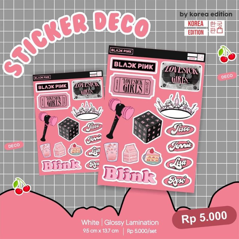 

KA Decoretion stiker blackpink logo lisa rose jisoo jennie