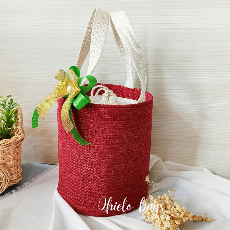 Tas Kanvas Serut / Tas Hampers / Bucket Bag / Silinder bag