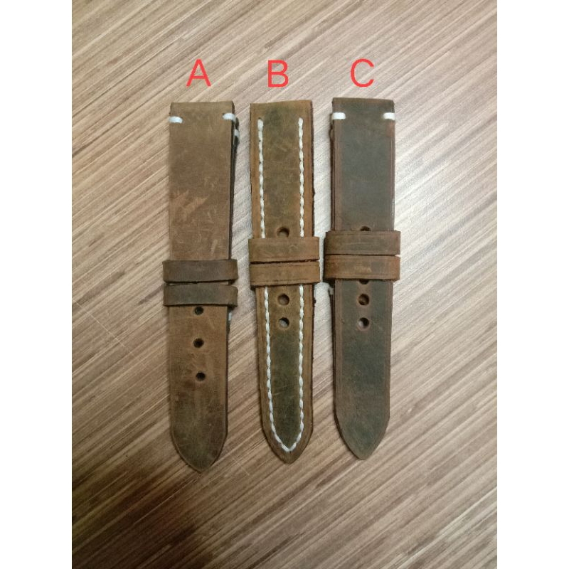 strap jam tangan kulit sapi asli 22 mm