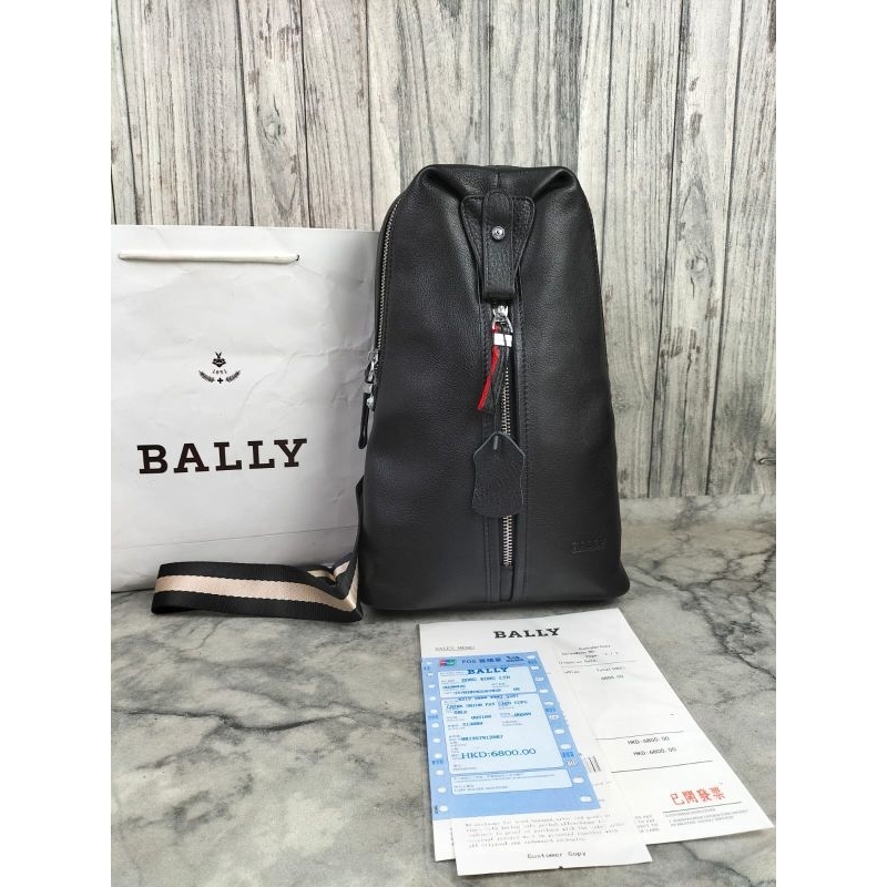 TAS BODYBAG PRIA BALLY SECOND ORI HITAM KULIT