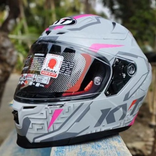 Helm KYT Striker Motif #2 Maze Asphalt Grey Fuxia Gloss Warna Abu Pink Glossy Original