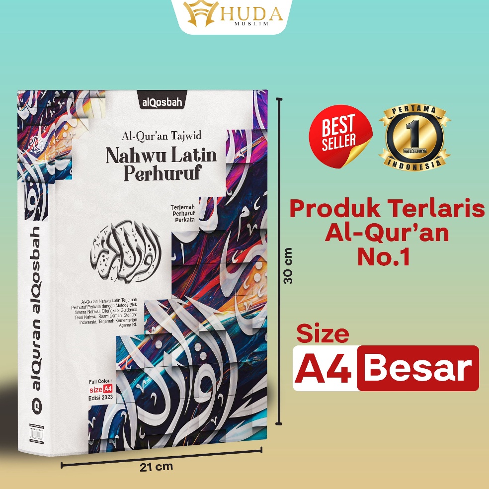 3.3 BRANDS FESTIVAL [NAHWU LATIN A4 | (BESAR) FREE BONUS] AL-QUR'AN TAJWID NAHWU LATIN PERHURUF TERJ