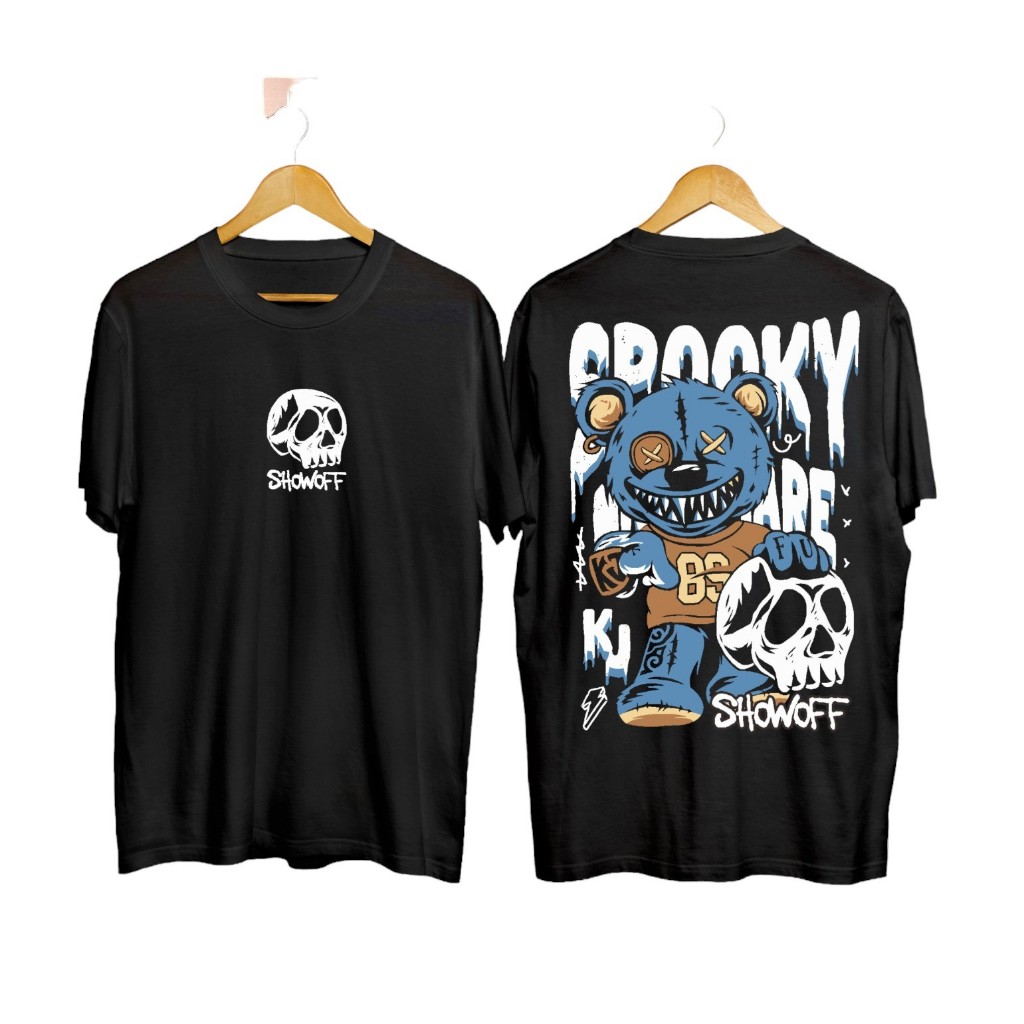 Baju Kaos Spooky Hitam (COD)/Baju Brand Lokal/Brand Lokal Baju/Others/Kaos Pria Dewasa/Baju Brand Lo