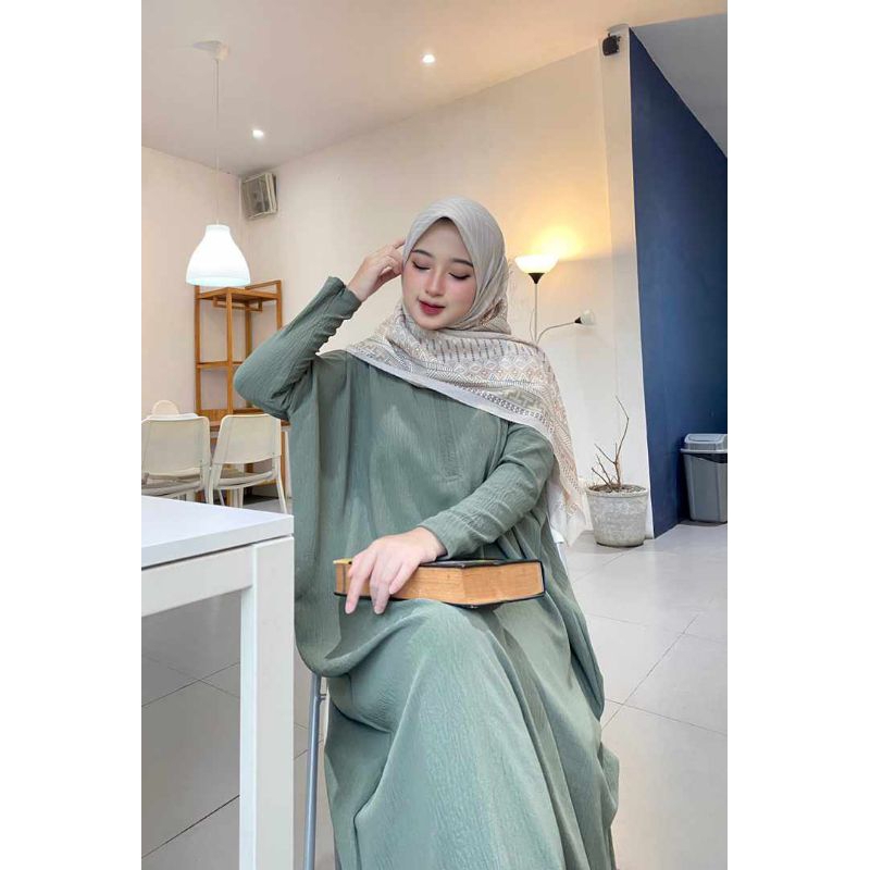 Gamis Nagita Jumbo Ld 150 cm Cringkle Airflow Mewah / Gamis Jumbo polos
