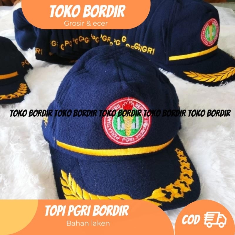 Topi PGRI bordir bahan laken