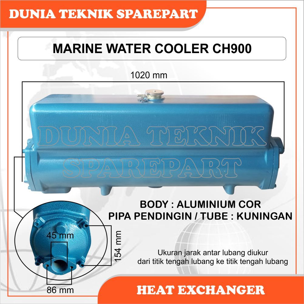 CH900 MARINE WATER COOLER / HEAT EXCHANGER / RADIATOR MESIN KAPAL