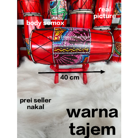 KENDANG JAWA 40 CM MOTIF & POLOS / kendang anak / kendang mainan / kendang pentas / kendang nangka /