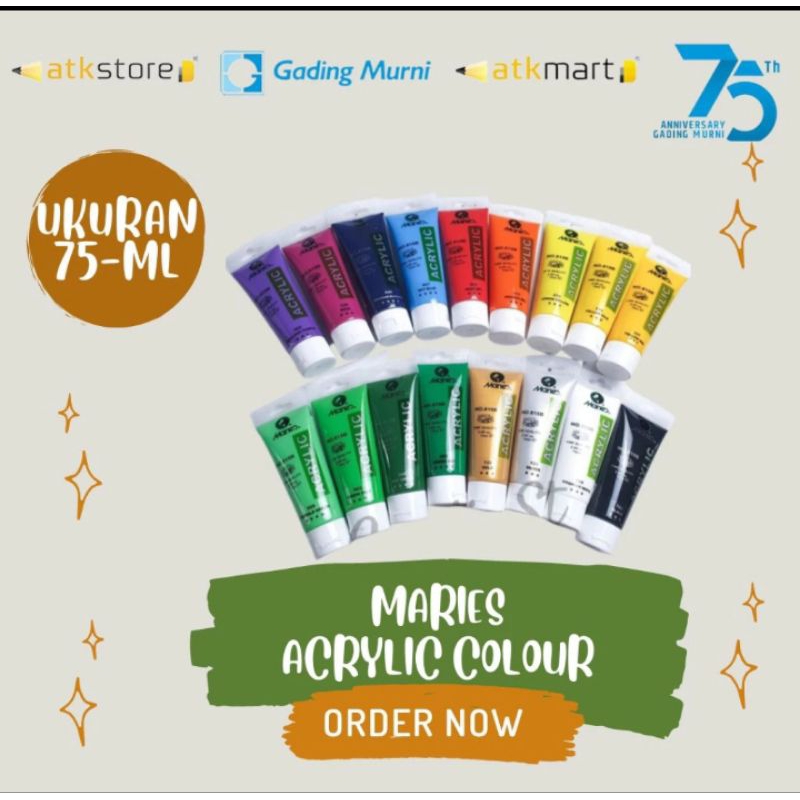 maries acrylic colour Gold // Cat lukis warna Gold