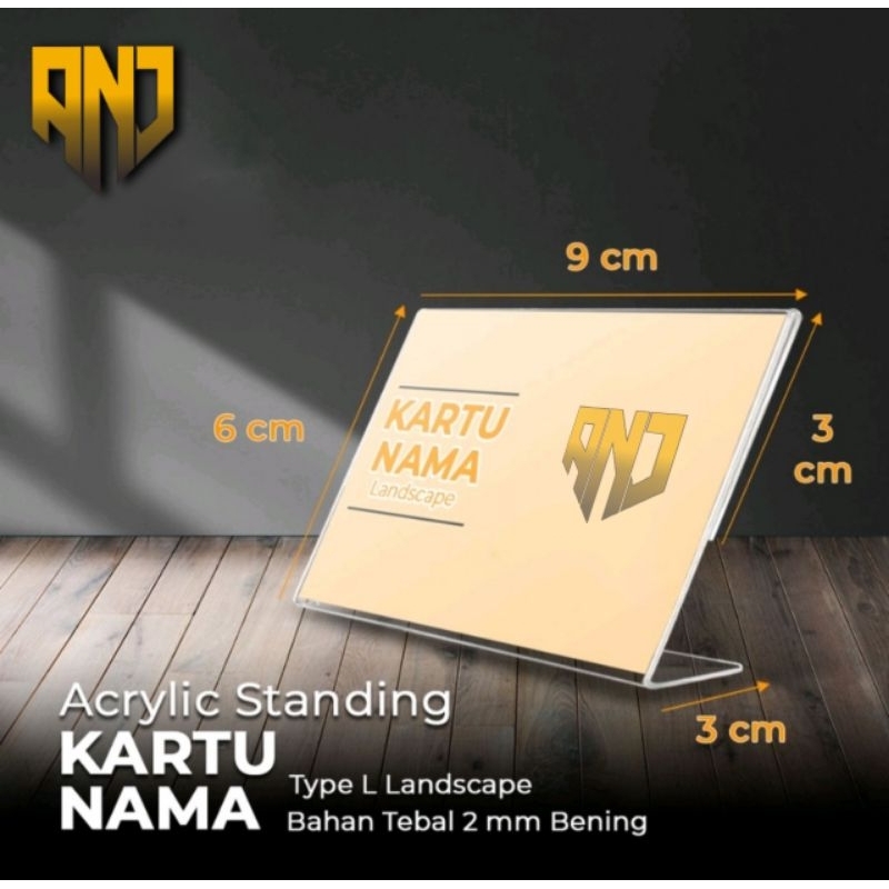 

Akrilik Kartu Nama / Acrylic 9x6 / Akrilik Karty Nama Lanscape Type L