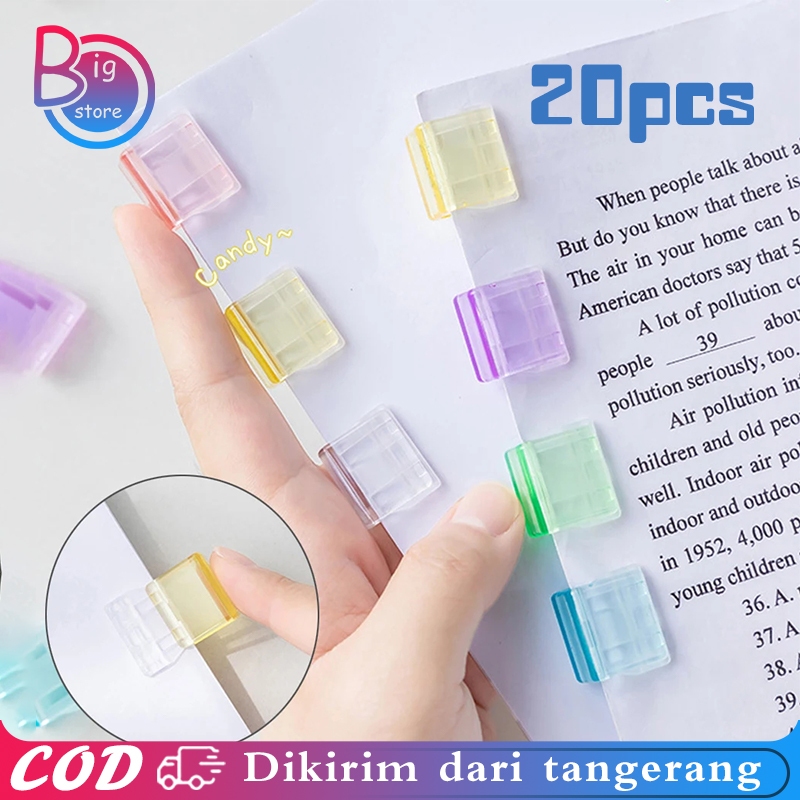 

20pcs/Set Klip Kertas Warna Warni Clip Book Klip Penjepit Buku Paper Clip Warna Warni Penjepit Kertas Binder