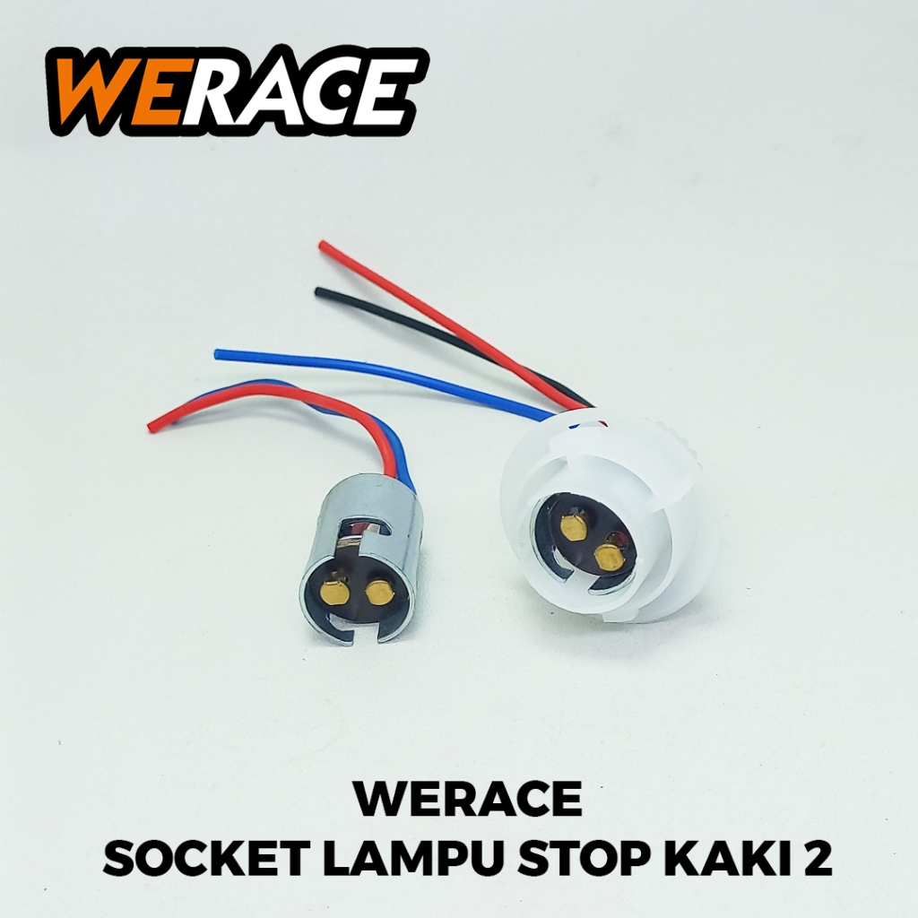 Werace Socket Fitting 1157 Besi Plastik Lampu Stop Rem Sein Reting Kaki 2 Motor Dan Mobil Pigtail Wi