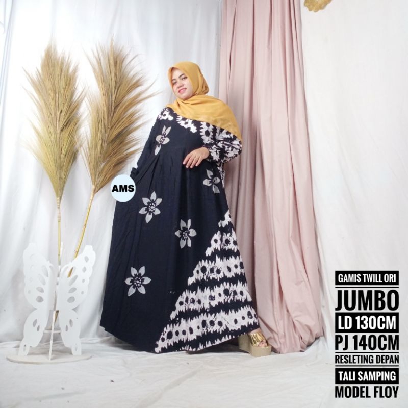 Gamis Twill Jumbo Ld 130 Ori Premium Pekalongan Daster Lengan Panjang Katun Twil Abstrak Ory Tuil