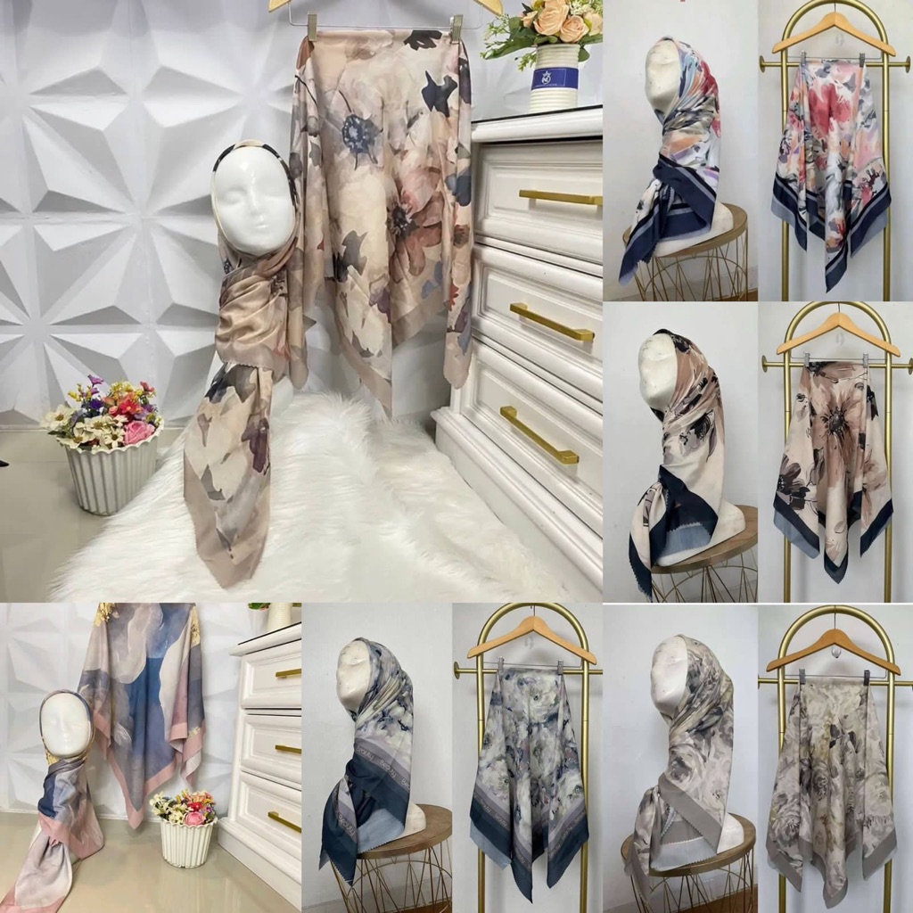 Hijab Segi Empat  Voal Motif Kerudung Segi Empat Motif Denay Kw Baniscoop Terbaru Terlaris 2023