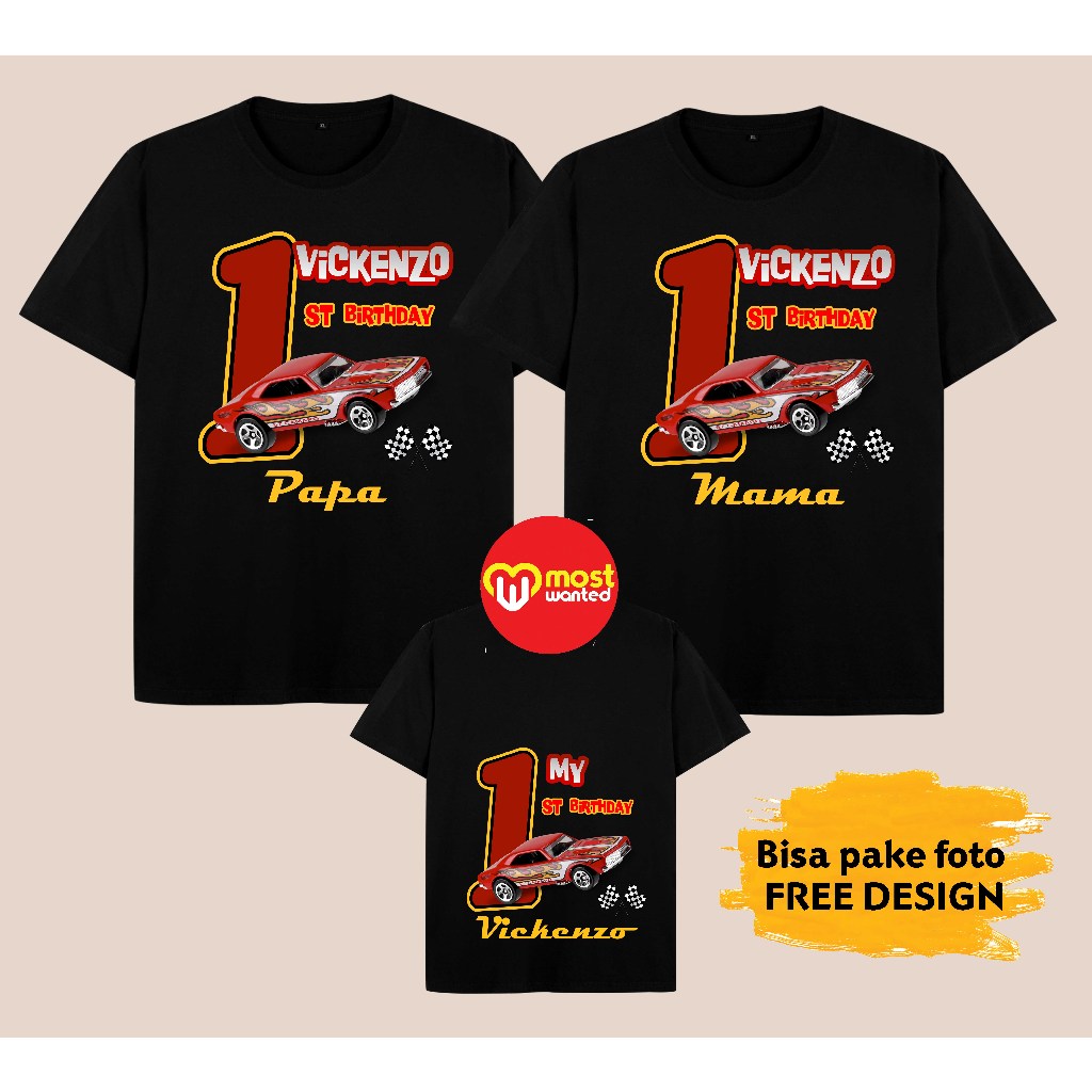 Baju Couple Keluarga Kaos Family Ulang Tahun Komunitas Kelompok Motif Cars 5