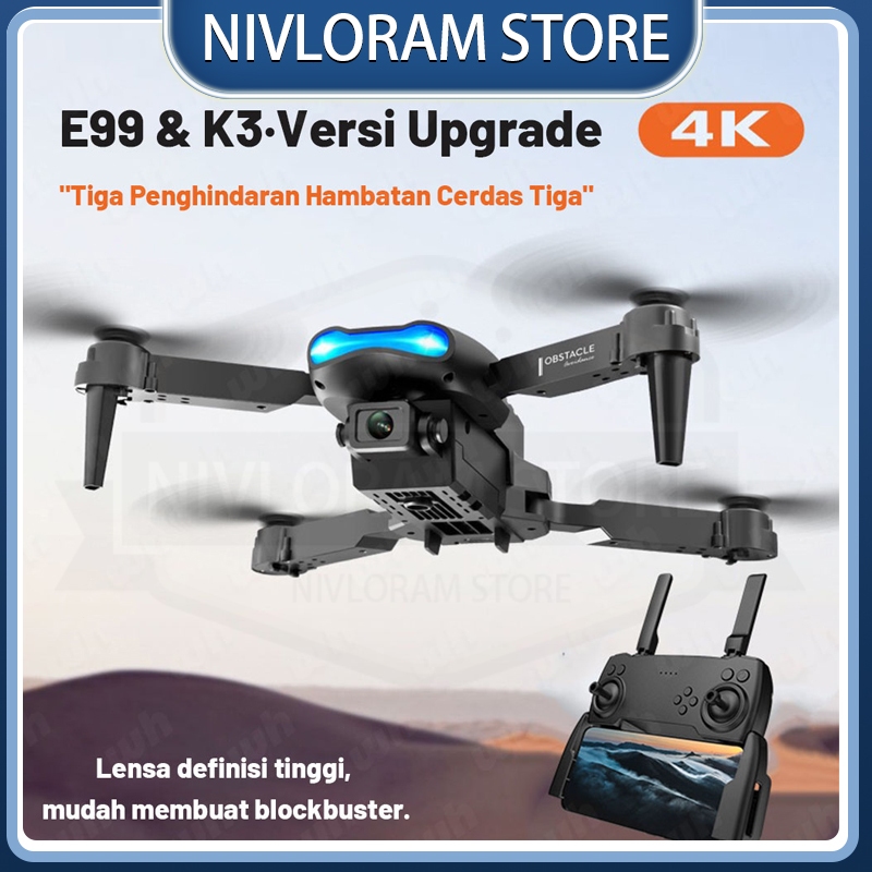2023 Smart RC Drone E68/E88/E99 Pro 4k HD Camera Shoot Original Drone Kamera Jarak Jauh Indoor Outdo