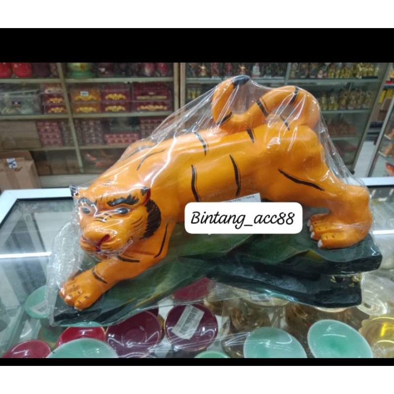 patung dewa harimau kuning/kuning-fiber- 12inch