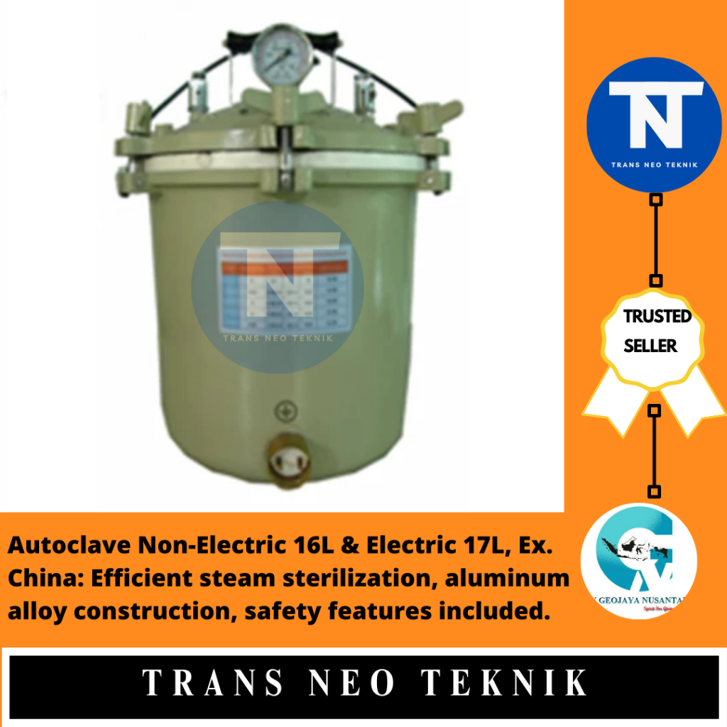 Autoclave Non-Electric 16L & Electric 17L, Ex. RRC: Efficient steam sterilization, aluminum alloy co