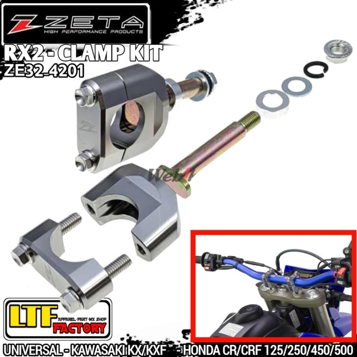 ZETA RX2 - KAWASAKI KX KXF 125 250 300 450 X XC - HONDA CR CRF 125 250 450 500 R RX X XC - CLAMP KIT