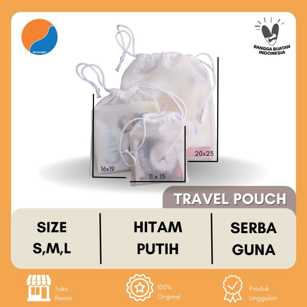 TRAVEL POUCH ORGANIZER TAS SERUT SERBA GUNA POUCH SERUT BAHAN SPUNBOND
