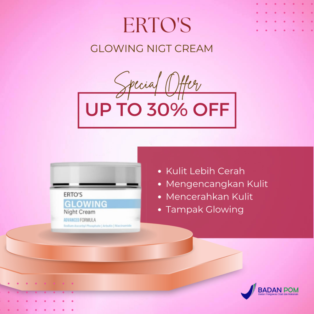 Ertos Glowing Night Cream Krim Malam Ertos