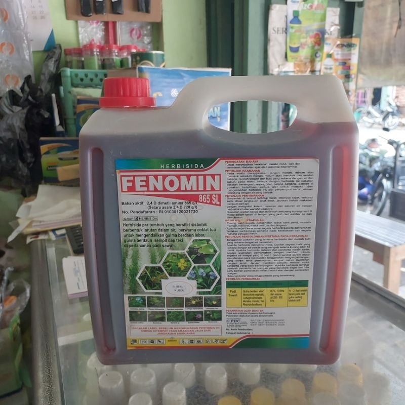 HERBISIDA FENOMIN 865 SL 5 LITER PENGENDALI RUMPUT BERDAUN LEBAR