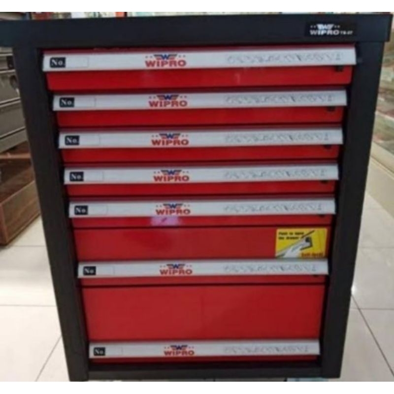 tool box wipro troley cabinet + tool kit set 7 susun 143 pcs original