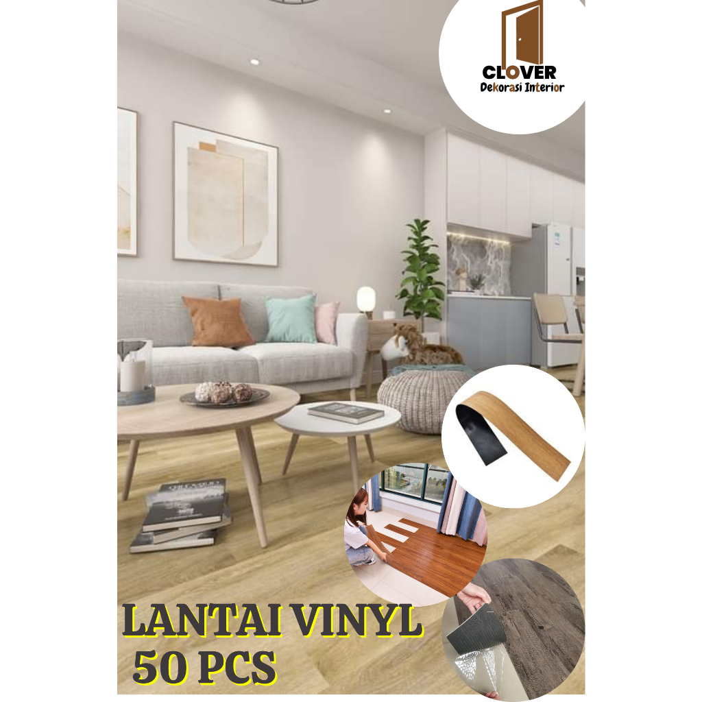 TERMURAH!!!!! HARGA PABRIK!! 50 PCS !!! Lantai Vinyl Sticker Sudah dengan lem perekat!!!! Termurah /