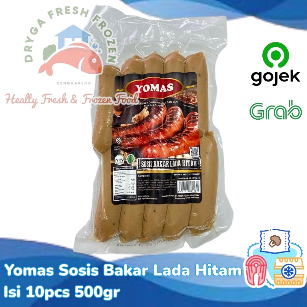 

Yomas Sosis Bakar Sapi Keju Lada Hitam 500gr Isi 10pcs