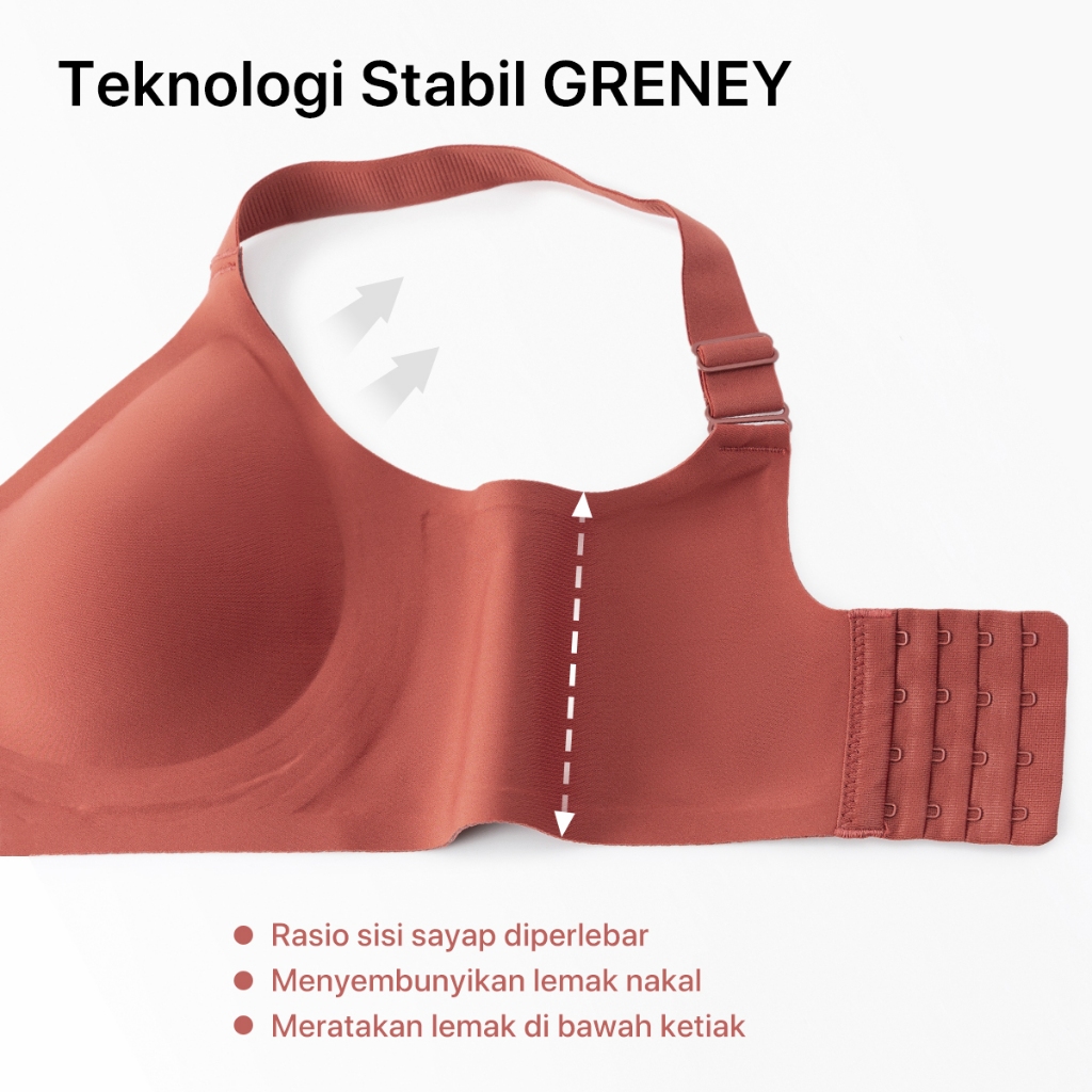 GRENEY-Gbras-Bra Bigsize Tali Bra Lebar Bergesper Pakaian Dalam Push Up Bra Wanita Sport Tanpa Kawat Busa 89667