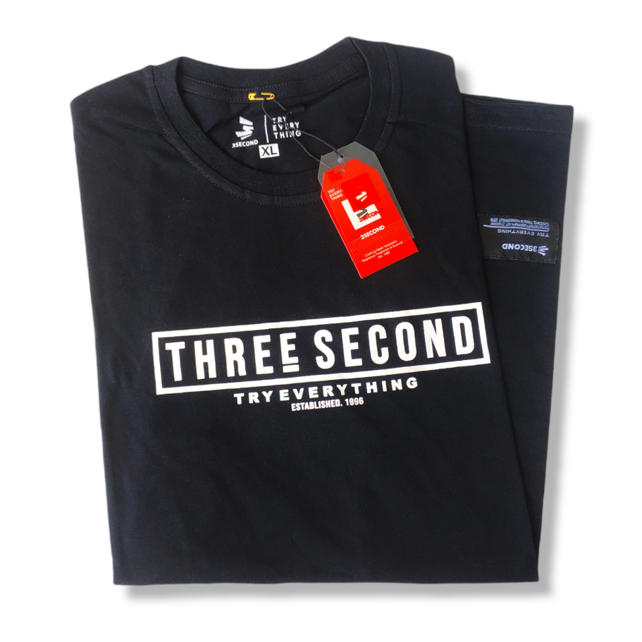 BAJU TSHIRT KAOS DISTRO PRIA 3SECOND THREESECOND THRESECOND 3SCOND THREE SECOND 3SCO LENGAN PENDEK C