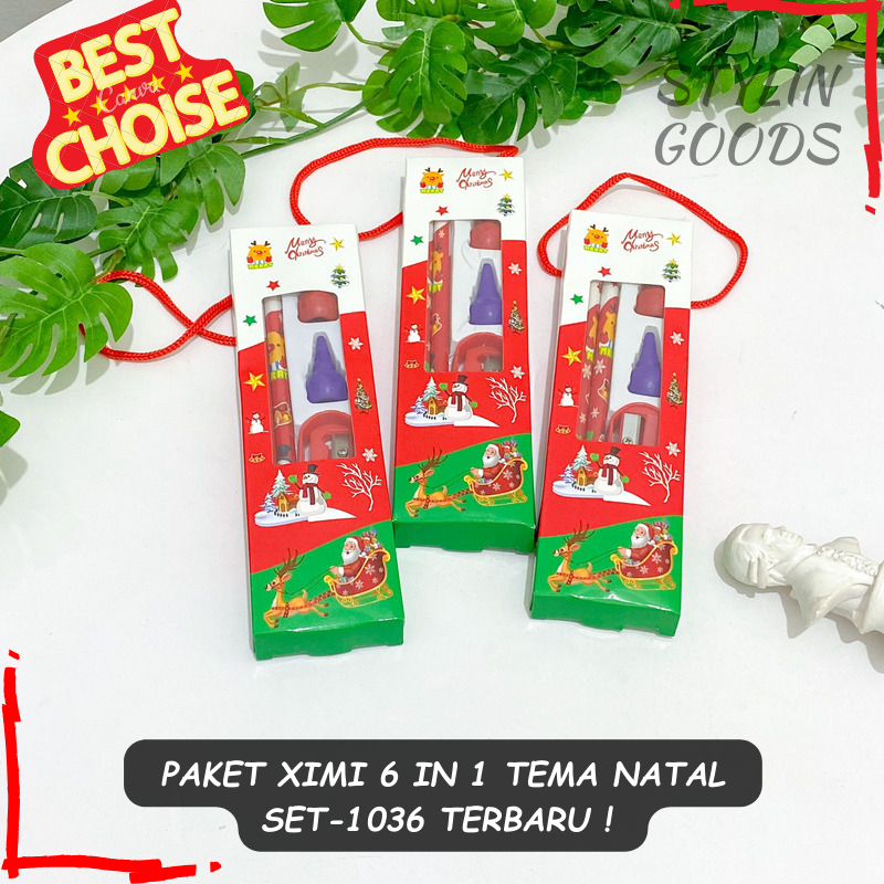 

SET ATK NATAL SET-1036 6 IN 1 PAKET LENGKAP ALAT TULIS SUPER MURAH XIMI MERAH EDISI NATAL 2023 TERBARU DENGAN GANTUNGAN TALI SOUVENIR BISA GROSIRAN