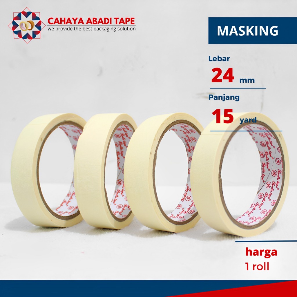 

LAKBAN KERTAS/MASKING TAPE BODHI 24MM/48MM X 15YARD PER PCS