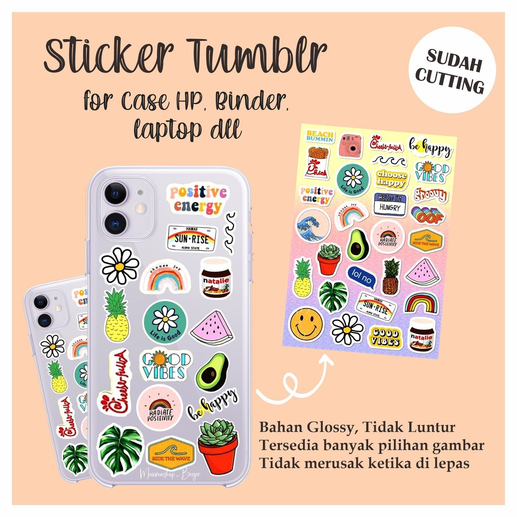 

Stiker Aesthetic sudah Cutting / Stiker Tumblr / Stiker Pack Aesthetic HP Laptop / Stiker Estetik