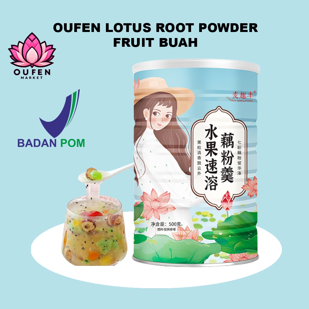 Ou fen Lotus Root Powder Oufen Akar Teratai Rasa Fruit Buah Buahan Makanan Diet